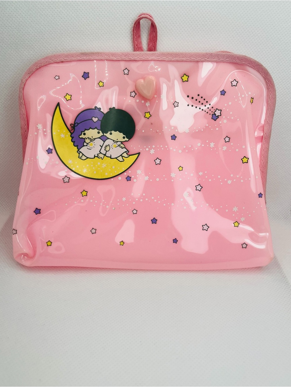Sanrio Pink Little Twin Stars Vinyl Cosmetic Pouch Vintage 1976 Japan